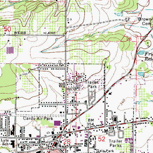 Topographic Map of Rotary Park, OR