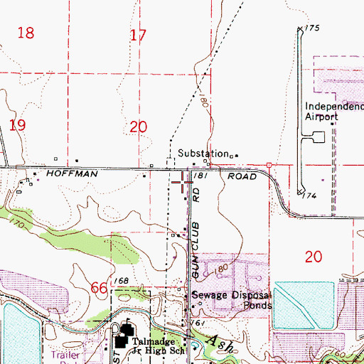 Topographic Map of Pfaff Park, OR