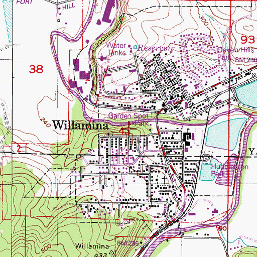 Topographic Map of Lamson Park, OR