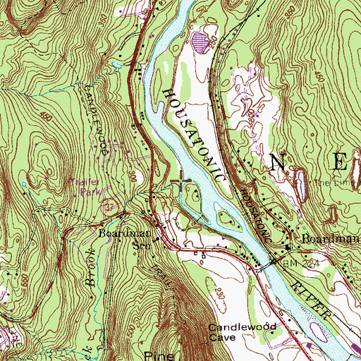 Topographic Map of Bullymuck Brook, CT