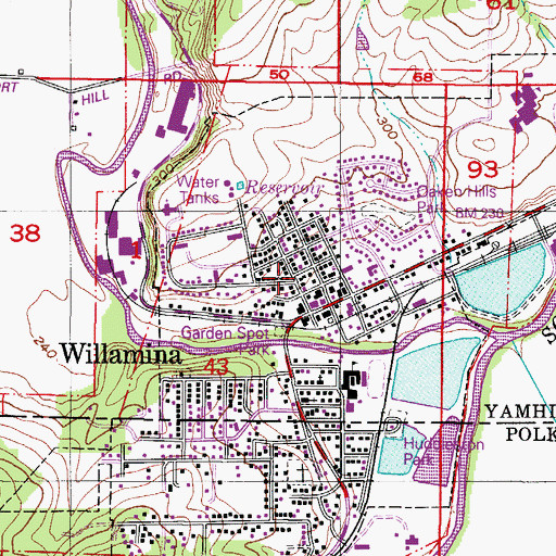 Topographic Map of Tina Miller Memorial Park, OR