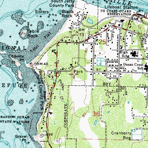 Topographic Map of City Park, OR