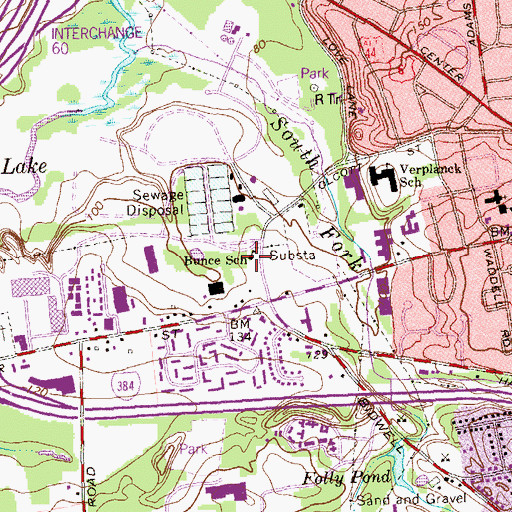 Topographic Map of Bunce School, CT