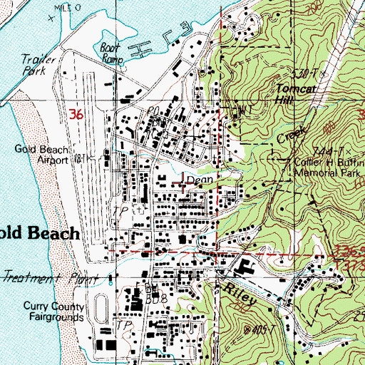 Topographic Map of Collier H Buffington Memorial Park, OR