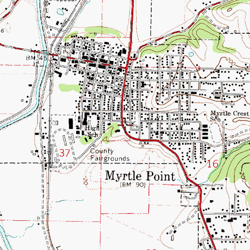 Topographic Map of Rotary Park, OR