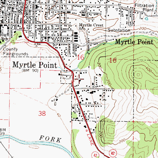 Topographic Map of Sunset Park, OR