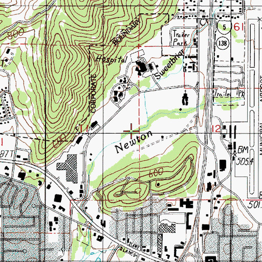 Topographic Map of Charles S Gardiner Park, OR