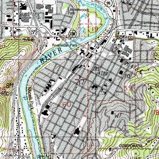 Topographic Map of Willis Park, OR