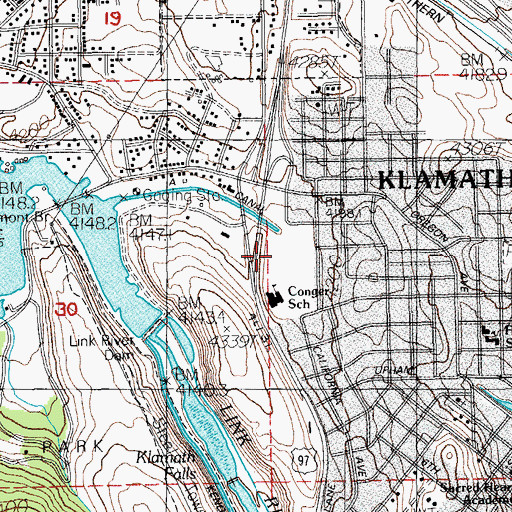 Topographic Map of Conger School Park, OR