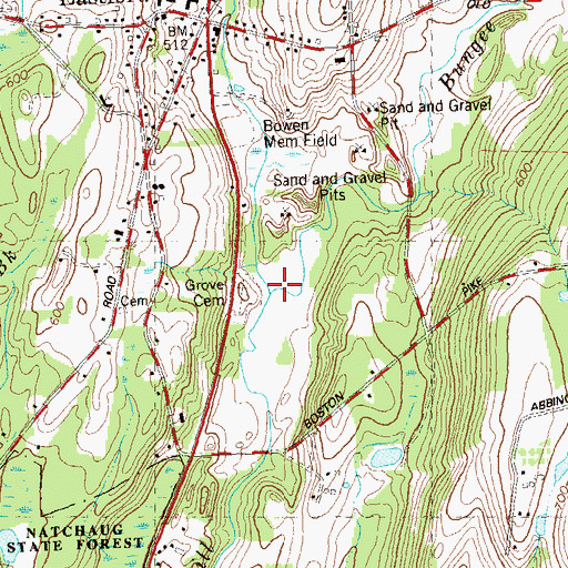 Topographic Map of Bungee Brook, CT