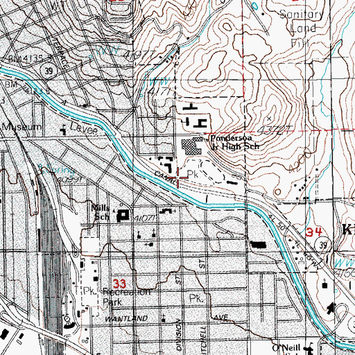 Topographic Map of Henderson Park, OR