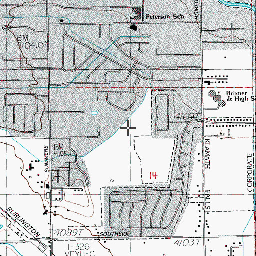 Topographic Map of Southside Park, OR