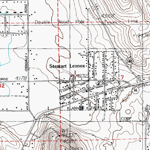 Topographic Map of Warford Park, OR