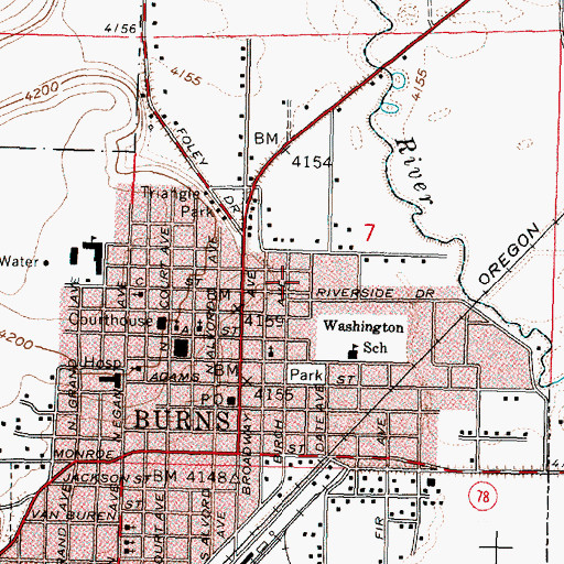Topographic Map of Washington City Park, OR