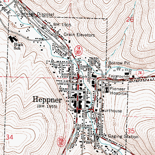 Topographic Map of City Park, OR