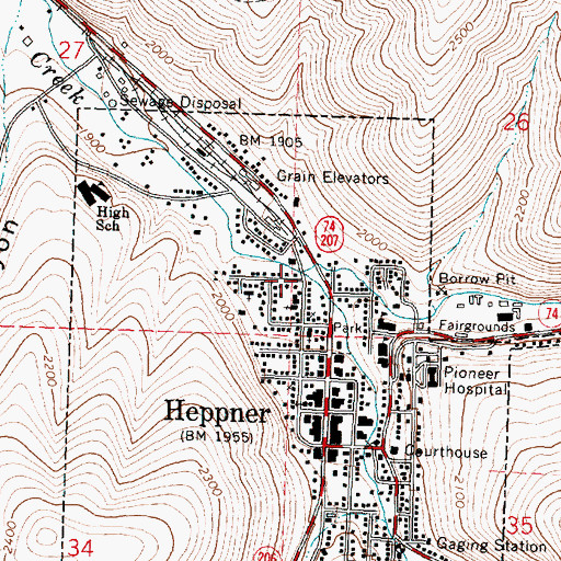 Topographic Map of Heritage Park, OR