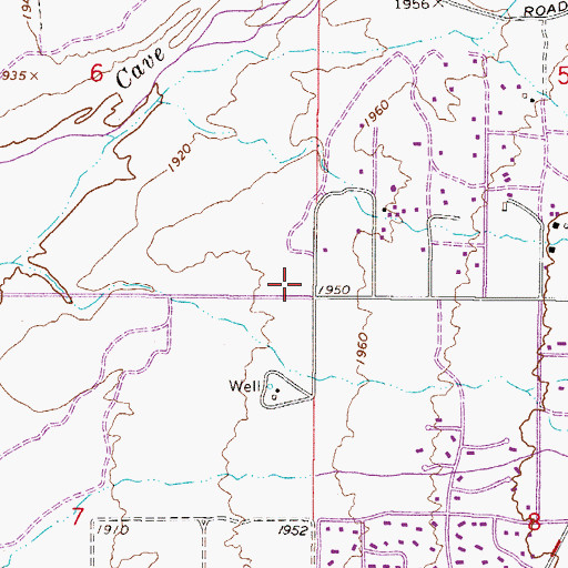 Topographic Map of Dove Valley Ranch, AZ