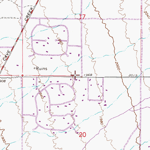Topographic Map of Desert Wind, AZ