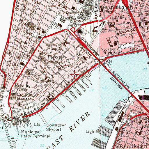 Topographic Map of Childrens Center South Street Seaport Museum, NY