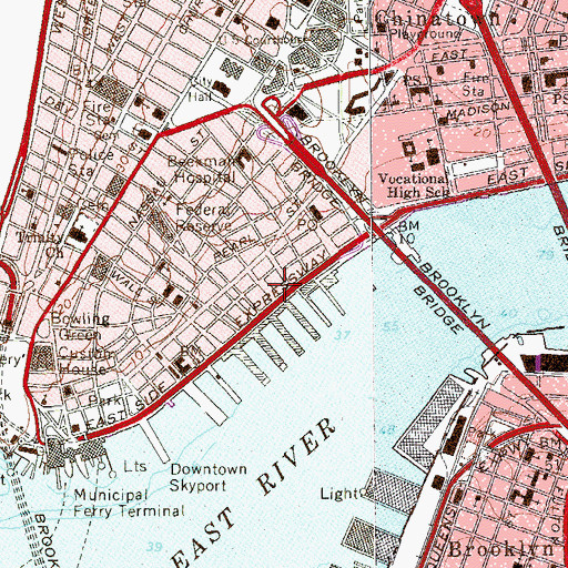 Topographic Map of A A Low Building South Street Seaport Museum, NY