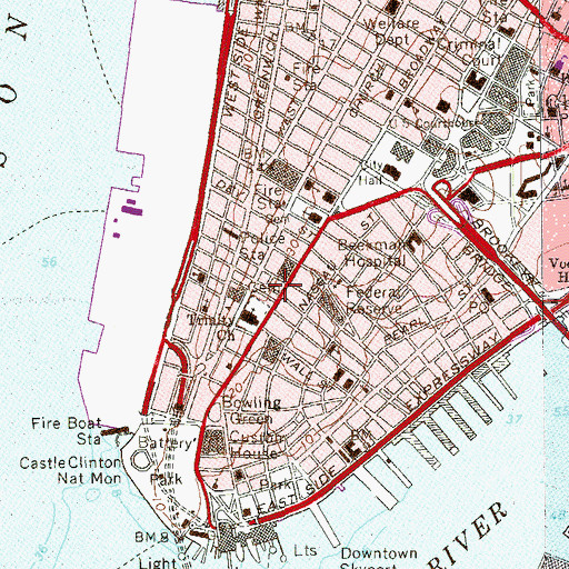 Topographic Map of Liberty Plaza, NY