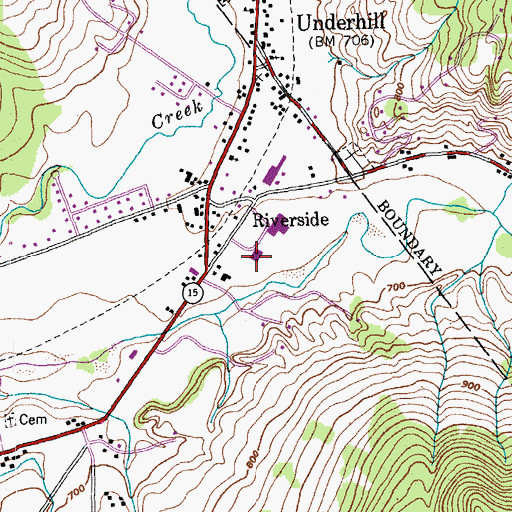 Topographic Map of Deborah Rawson Memorial Library, VT