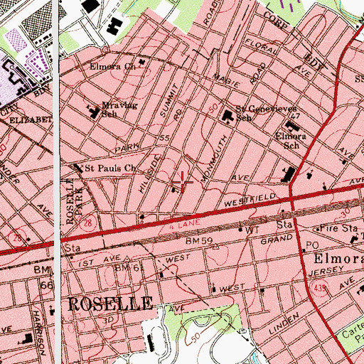 Topographic Map of Seventh Day Adventist Church, NJ