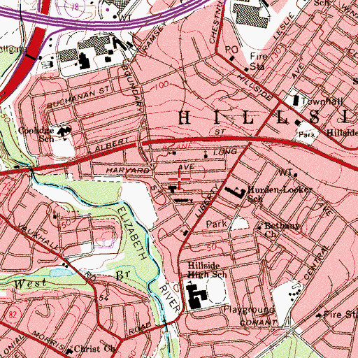 Topographic Map of Christ the King Church, NJ