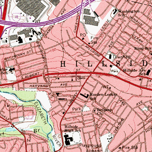 Topographic Map of First Church of God in Christ, NJ