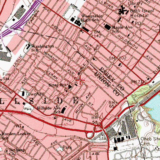 Topographic Map of Congregation Sanai Torath, NJ