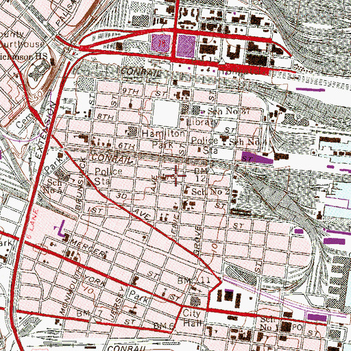 Topographic Map of North Baptist Spanish Church, NJ