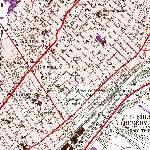 Topographic Map of Redeemer Lutheran Church, NJ