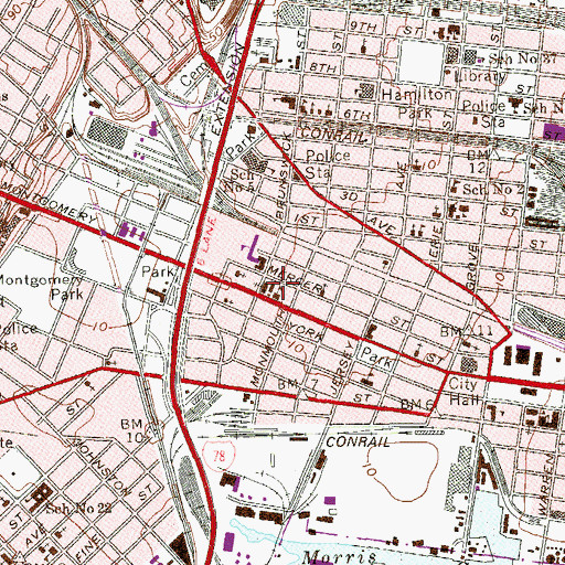 Topographic Map of Saint Bridget's Church, NJ