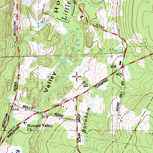 Topographic Map of Burnham Brook, CT