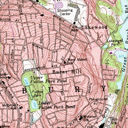 Topographic Map of Burnt Hill, CT