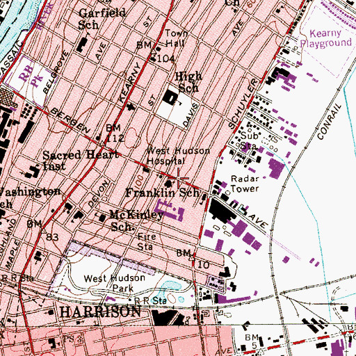 Topographic Map of Our Lady of Sorrows Church, NJ