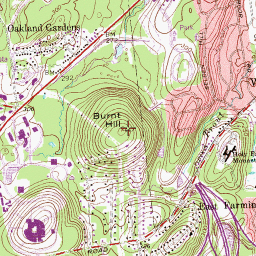 Topographic Map of Burnt Hill, CT