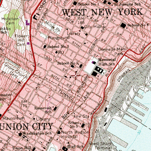 Topographic Map of Iglesia Adventista Del Septimo, NJ