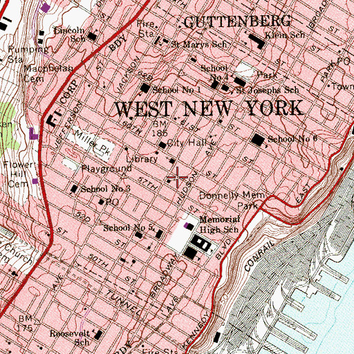 Topographic Map of Nazareth Baptist Church, NJ