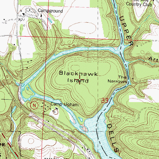 Topographic Map of Blackhawk Island State Natural Area, WI