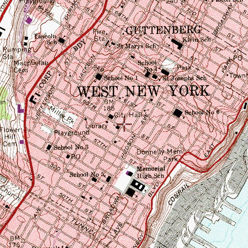 Topographic Map of Trinity Reformed Church, NJ