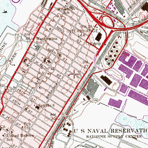 Topographic Map of Angelic Baptist Church, NJ