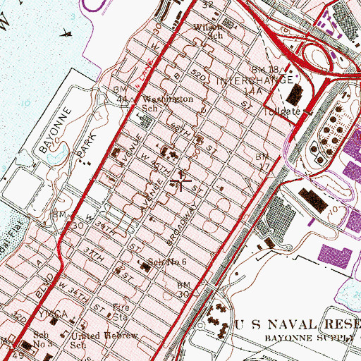 Topographic Map of Calvary Episcopal Church, NJ