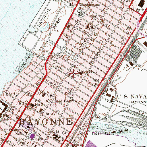 Topographic Map of Grace Lutheran Church, NJ