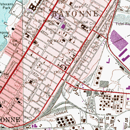 Topographic Map of Our Lady of Mount Carmel Church, NJ