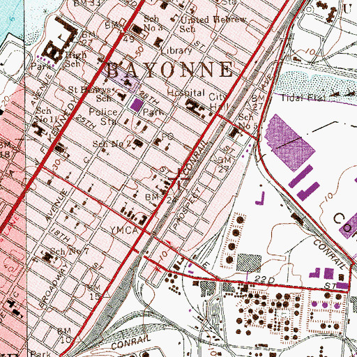 Topographic Map of Saint Joseph Church, NJ