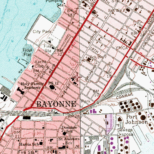 Topographic Map of Saint Mary of the Sea Church, NJ