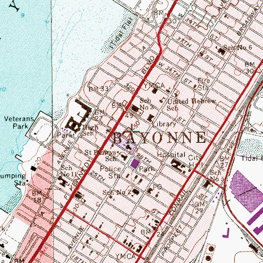 Topographic Map of Saint Marys Orthodox Catholic Church, NJ