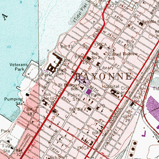 Topographic Map of Saint Peter and Paul Russian Church, NJ