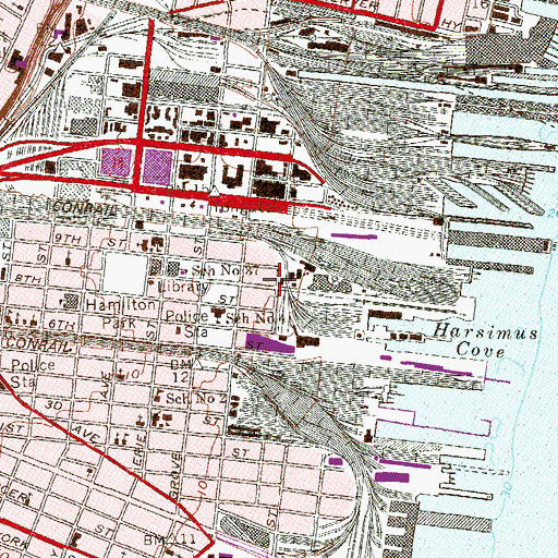 Topographic Map of Newport Centre Mall Shopping Center, NJ